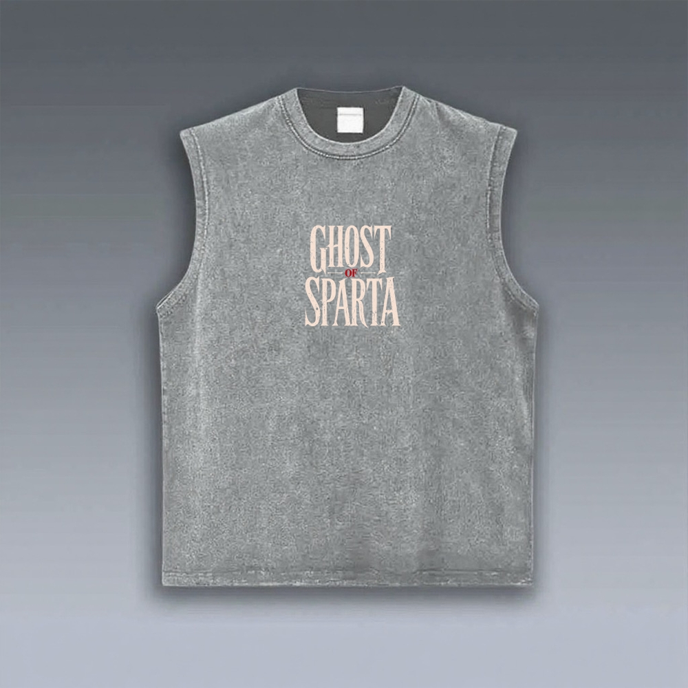 GOW Unisex washed vintage-style sports vest