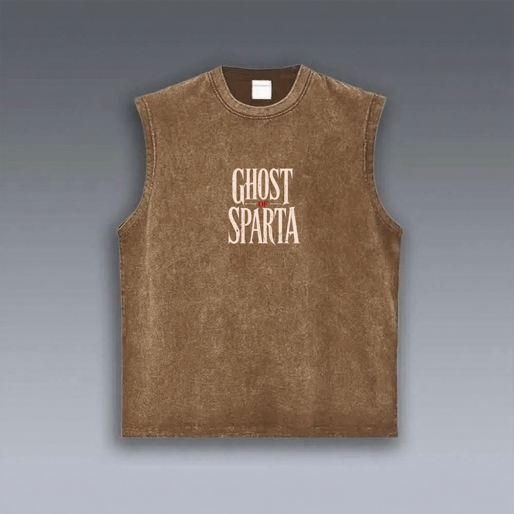 GOW Unisex washed vintage-style sports vest
