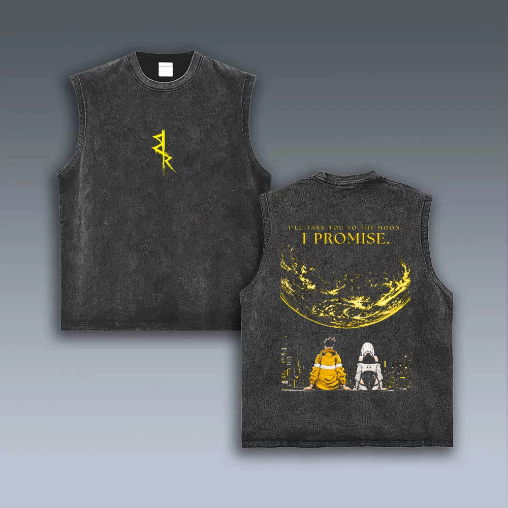 Cyberpunk Edgerunners Unisex washed vintage-style sports vest