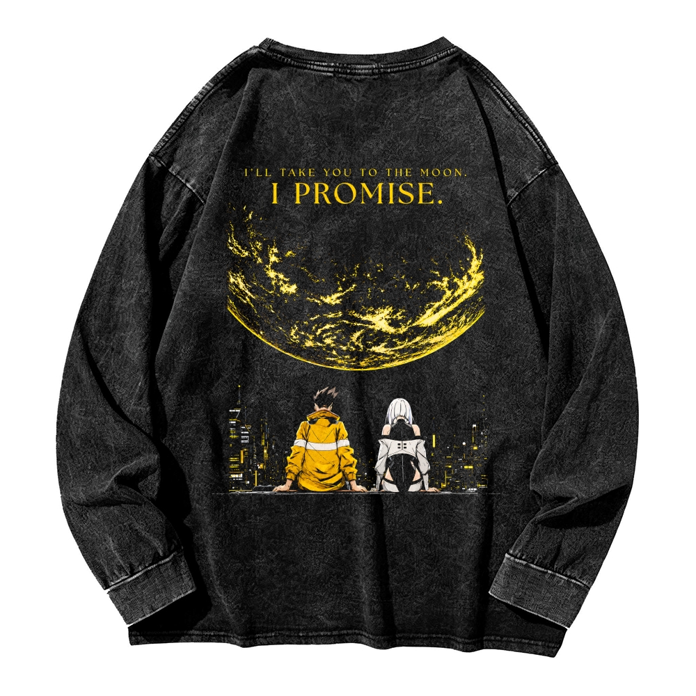 Cyberpunk Edgerunners Men's Washed Vintage Fashion Style