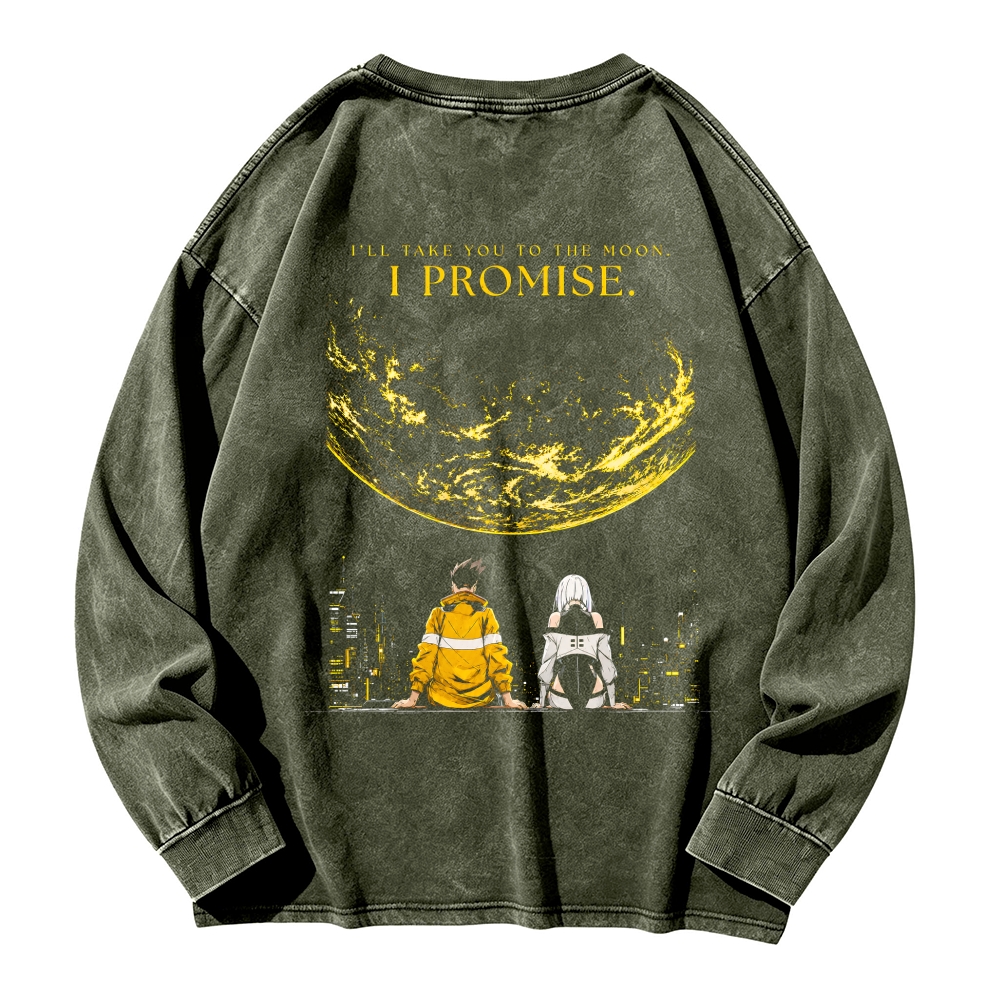 Cyberpunk Edgerunners Men's Washed Vintage Fashion Style