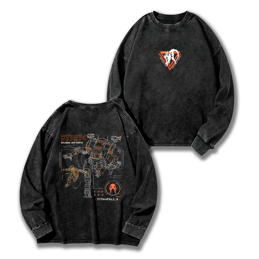 TITANFALL Men's Washed Vintage Fashion Style