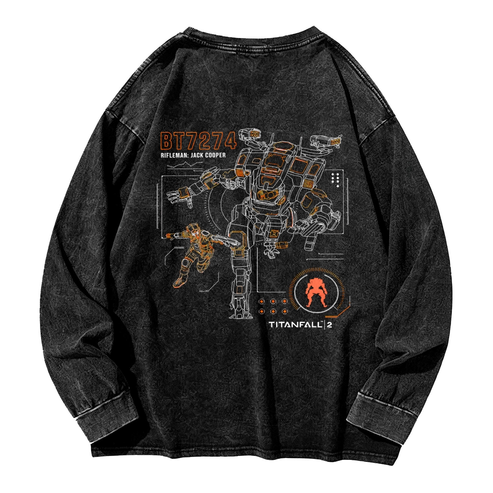 TITANFALL Men's Washed Vintage Fashion Style