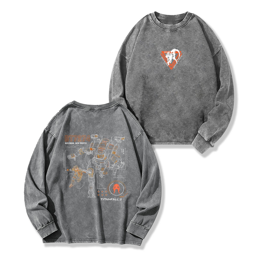 TITANFALL Men's Washed Vintage Fashion Style