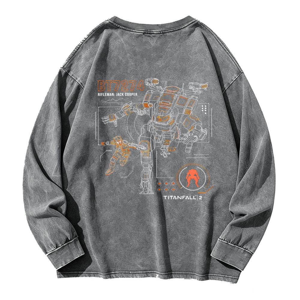 TITANFALL Men's Washed Vintage Fashion Style