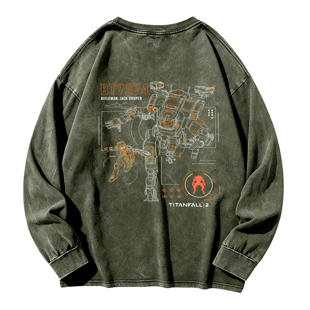 TITANFALL Men's Washed Vintage Fashion Style