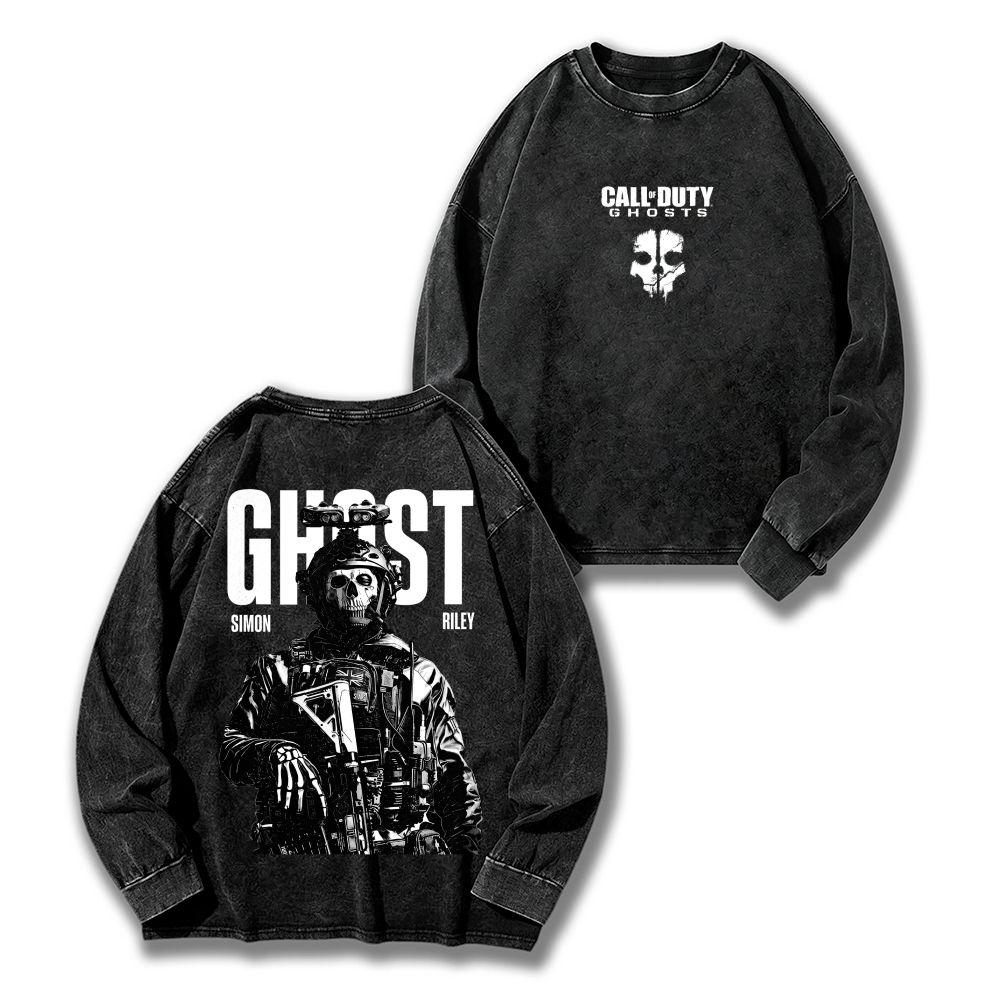 Call of duty Washed Vintage Crewneck Long Sleeve T-Shirt