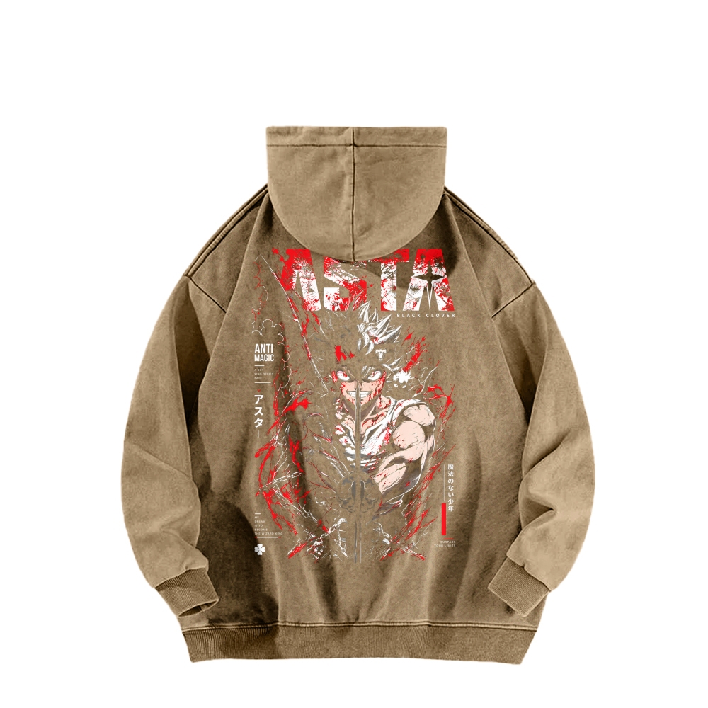 Black Clover Unisex washed sweatshirts