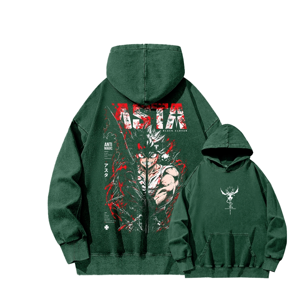 Black Clover Unisex washed sweatshirts