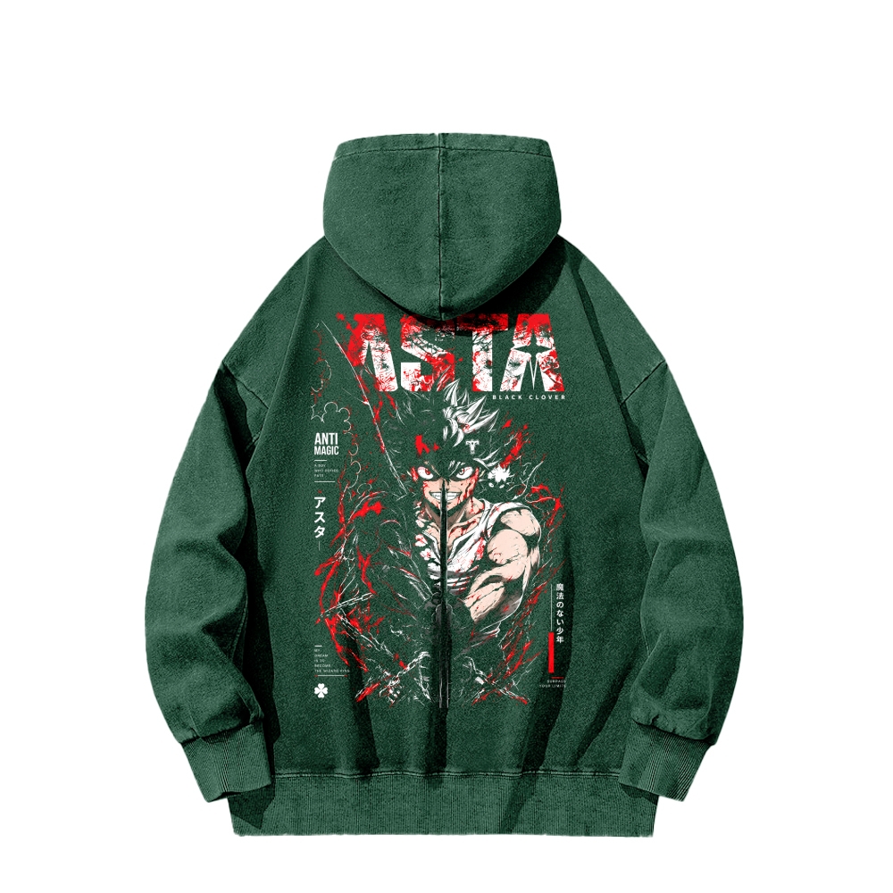 Black Clover Unisex washed sweatshirts