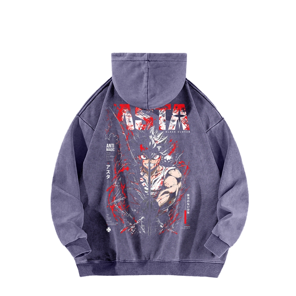 Black Clover Unisex washed sweatshirts