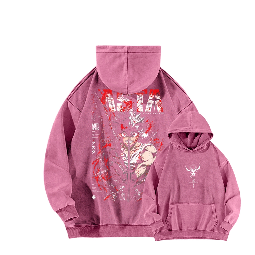 Black Clover Unisex washed sweatshirts