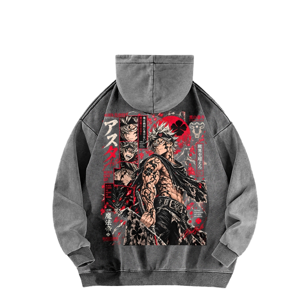 Black Clover Unisex washed sweatshirts