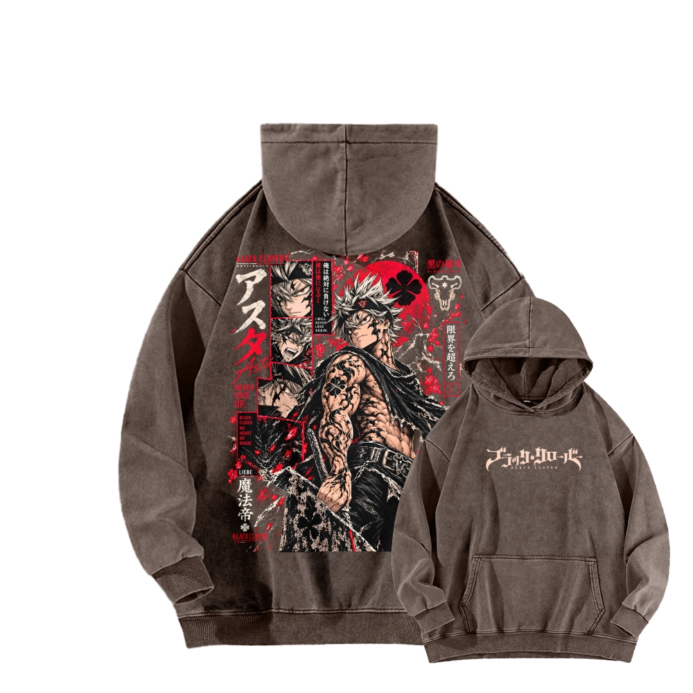 Black Clover Unisex washed sweatshirts