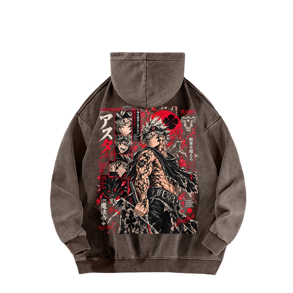 Black Clover Unisex washed sweatshirts