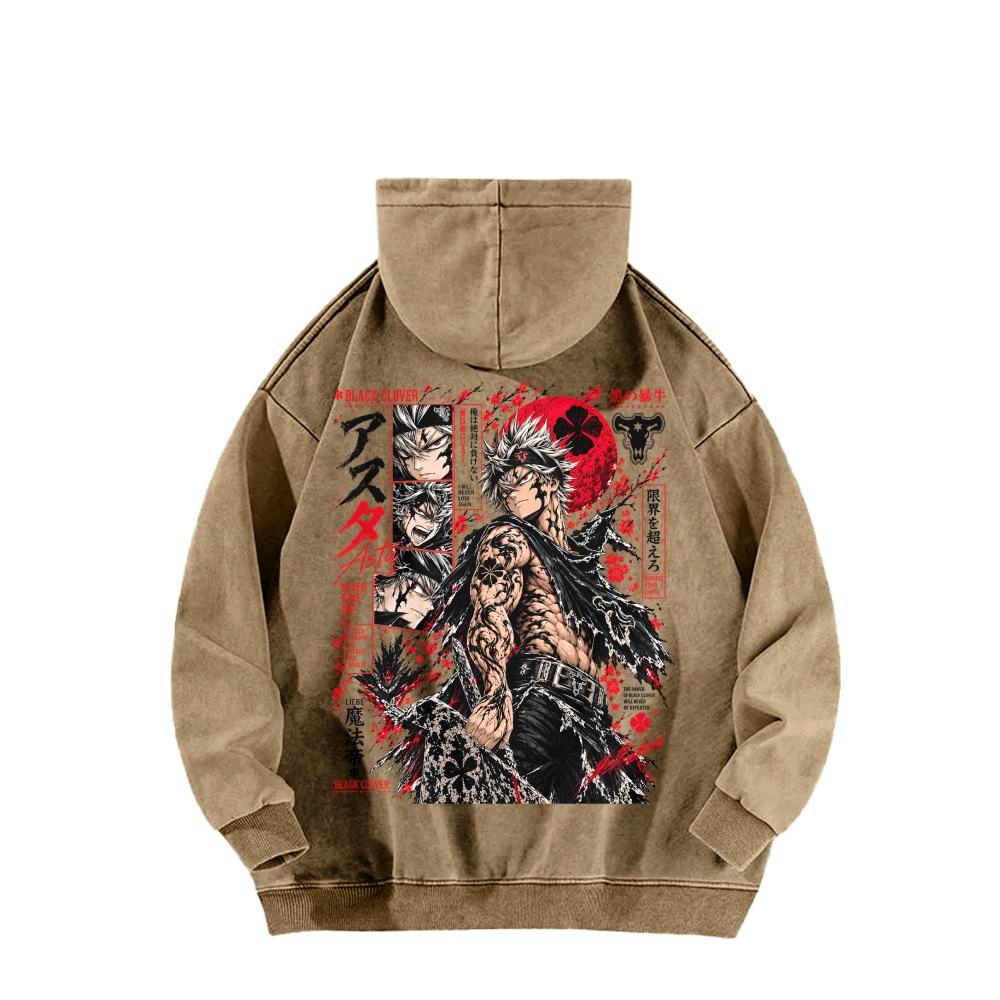 Black Clover Unisex washed sweatshirts