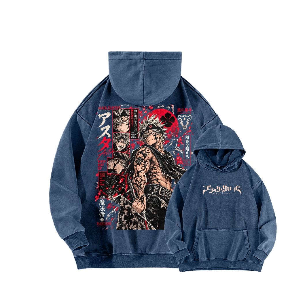 Black Clover Unisex washed sweatshirts
