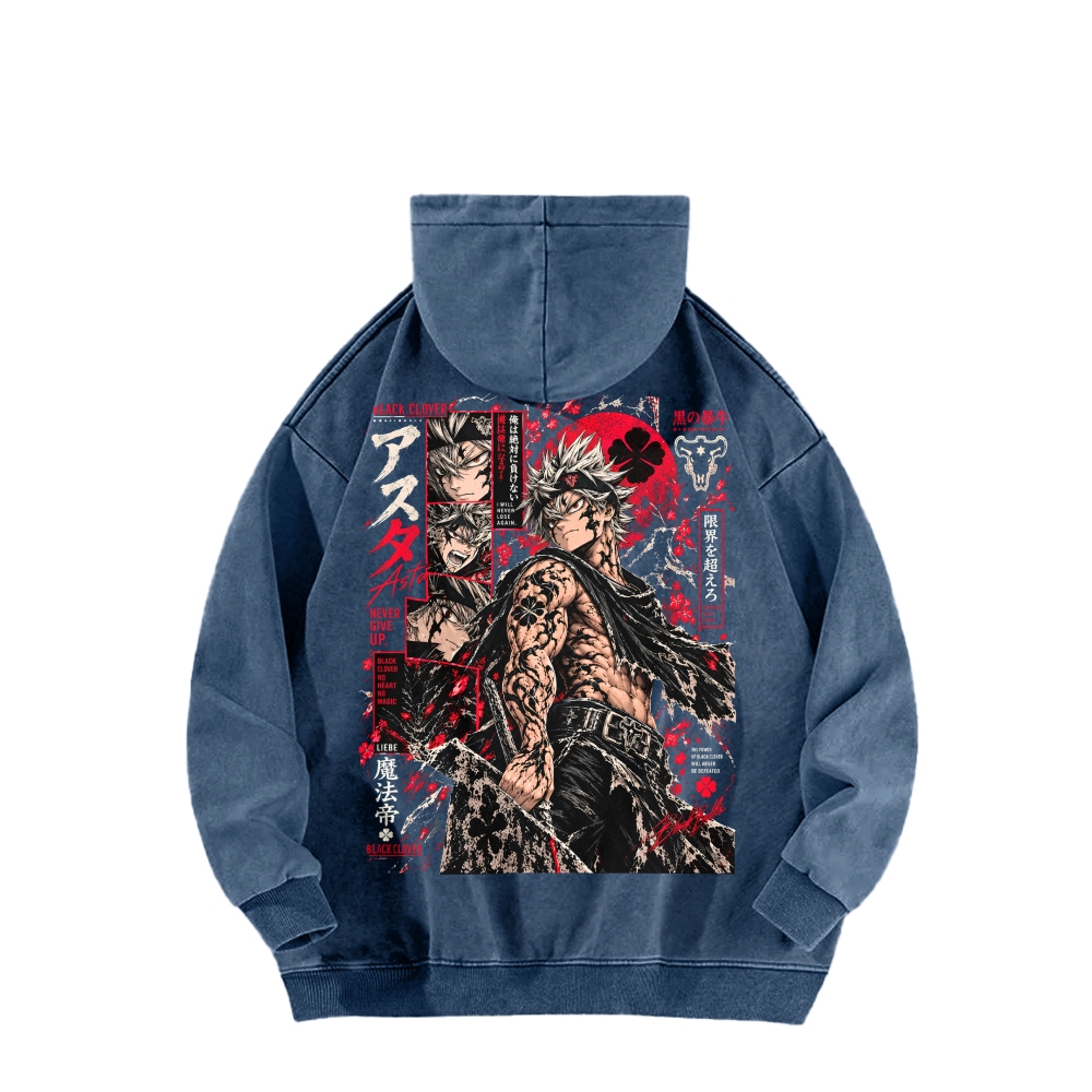 Black Clover Unisex washed sweatshirts