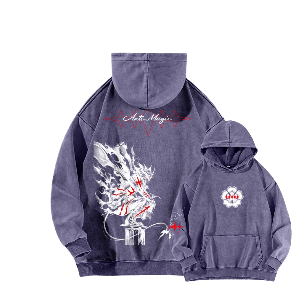 Black Clover Unisex washed sweatshirts