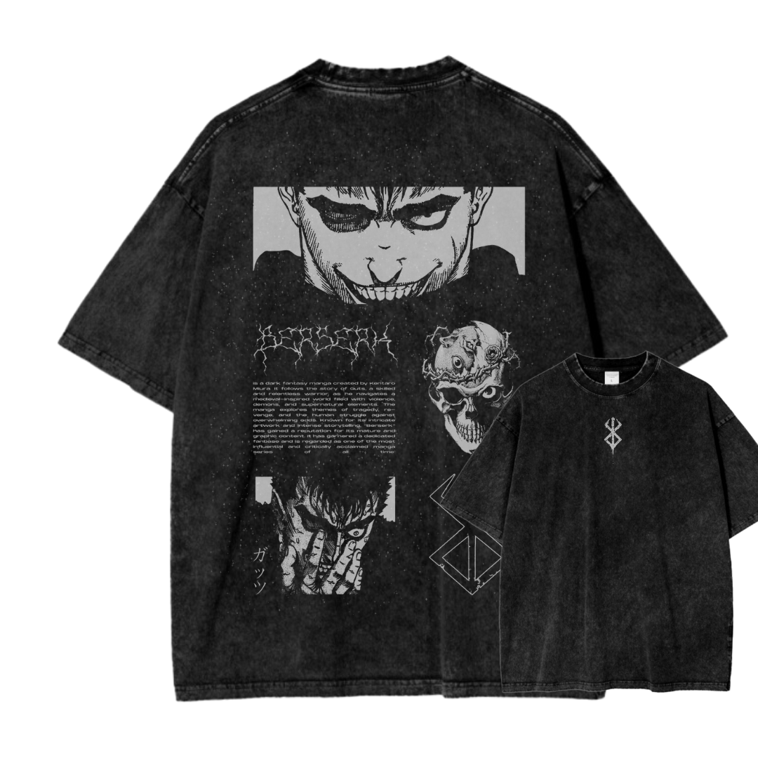 BERSERK X ACID WASH TEE
