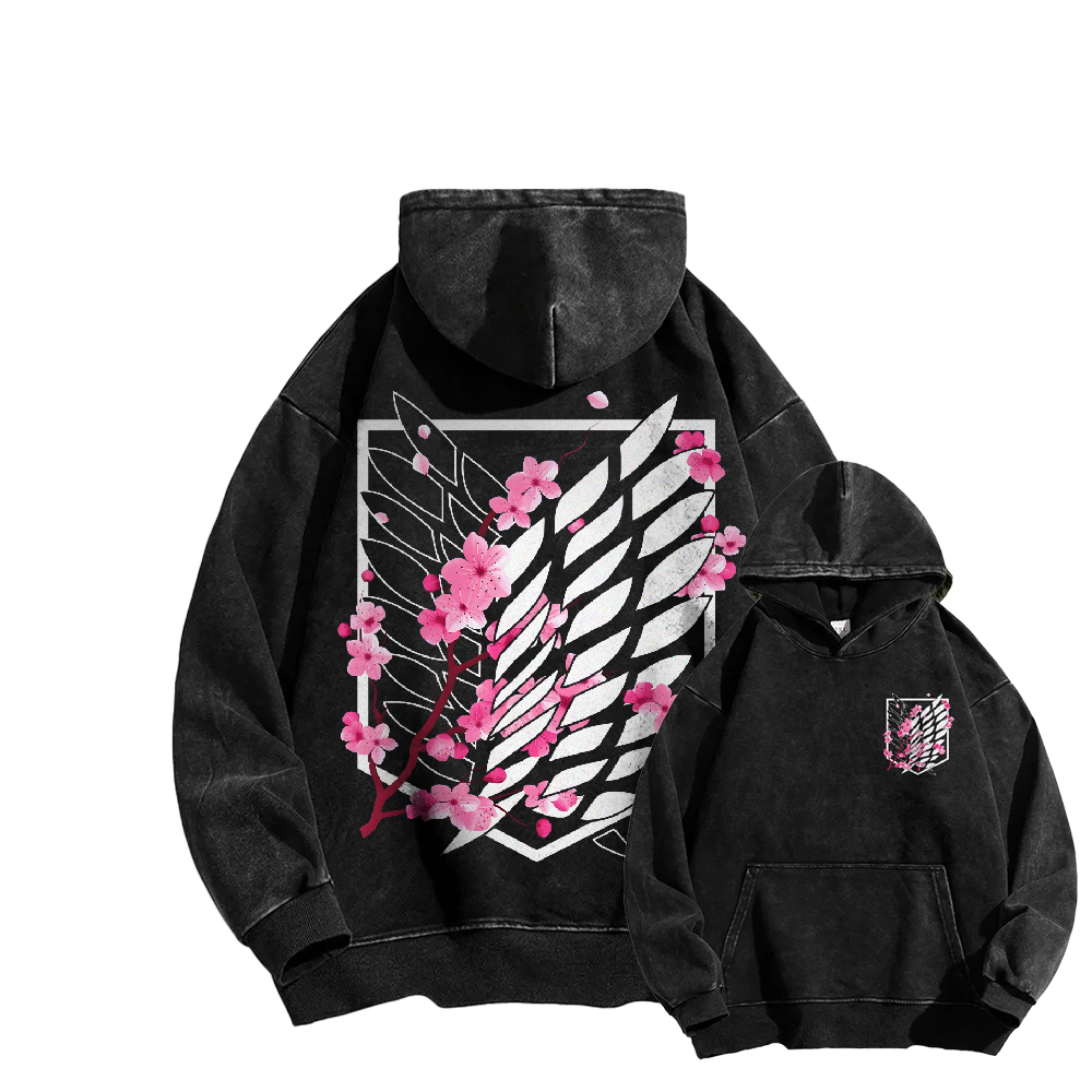 Attack on Titan Casual Washed Hoodies 2506023593