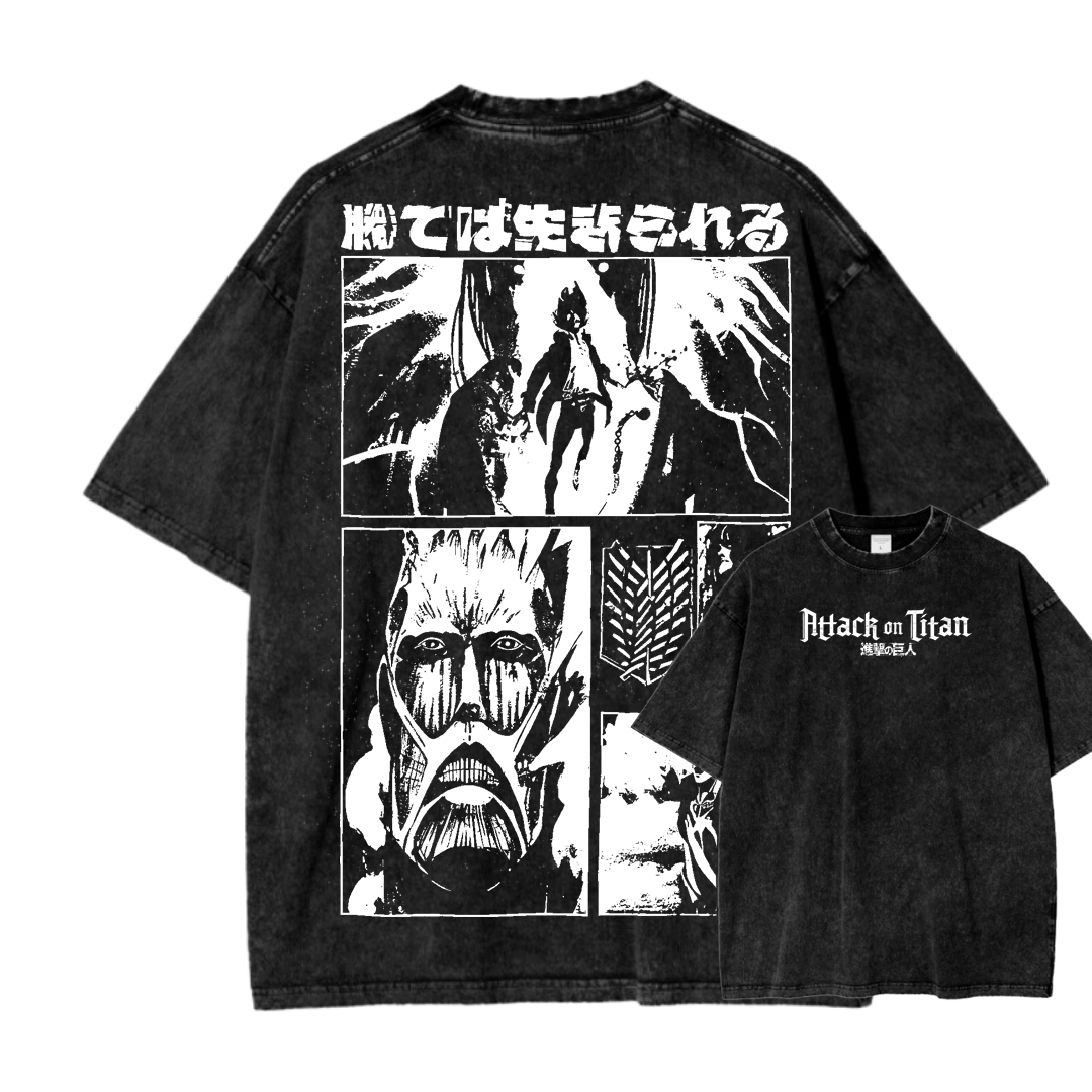 Attach On Titan Unisex Fit Washed T-Shirt 2503000037