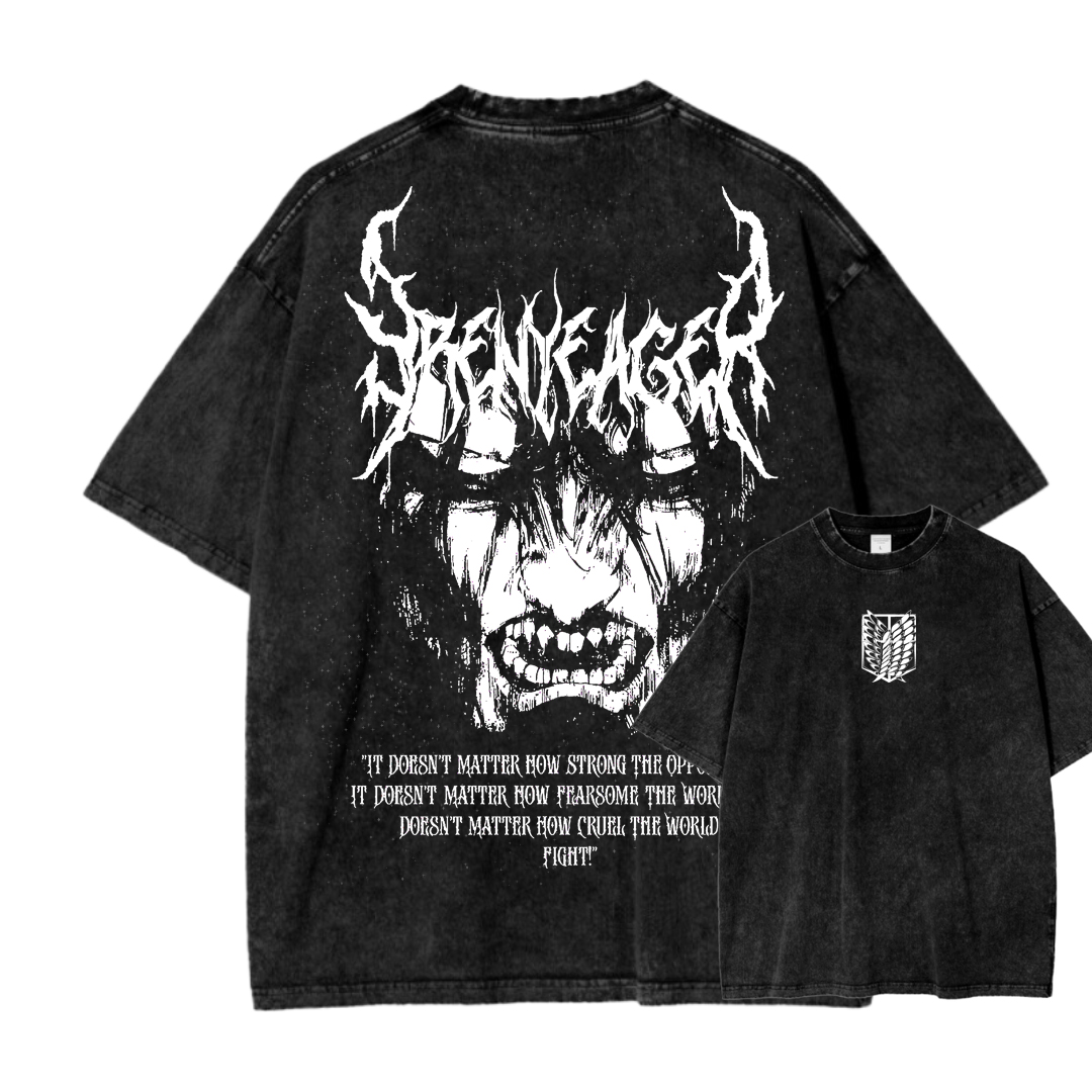 Attach On Titan Unisex Fit Washed T-Shirt 2503000069