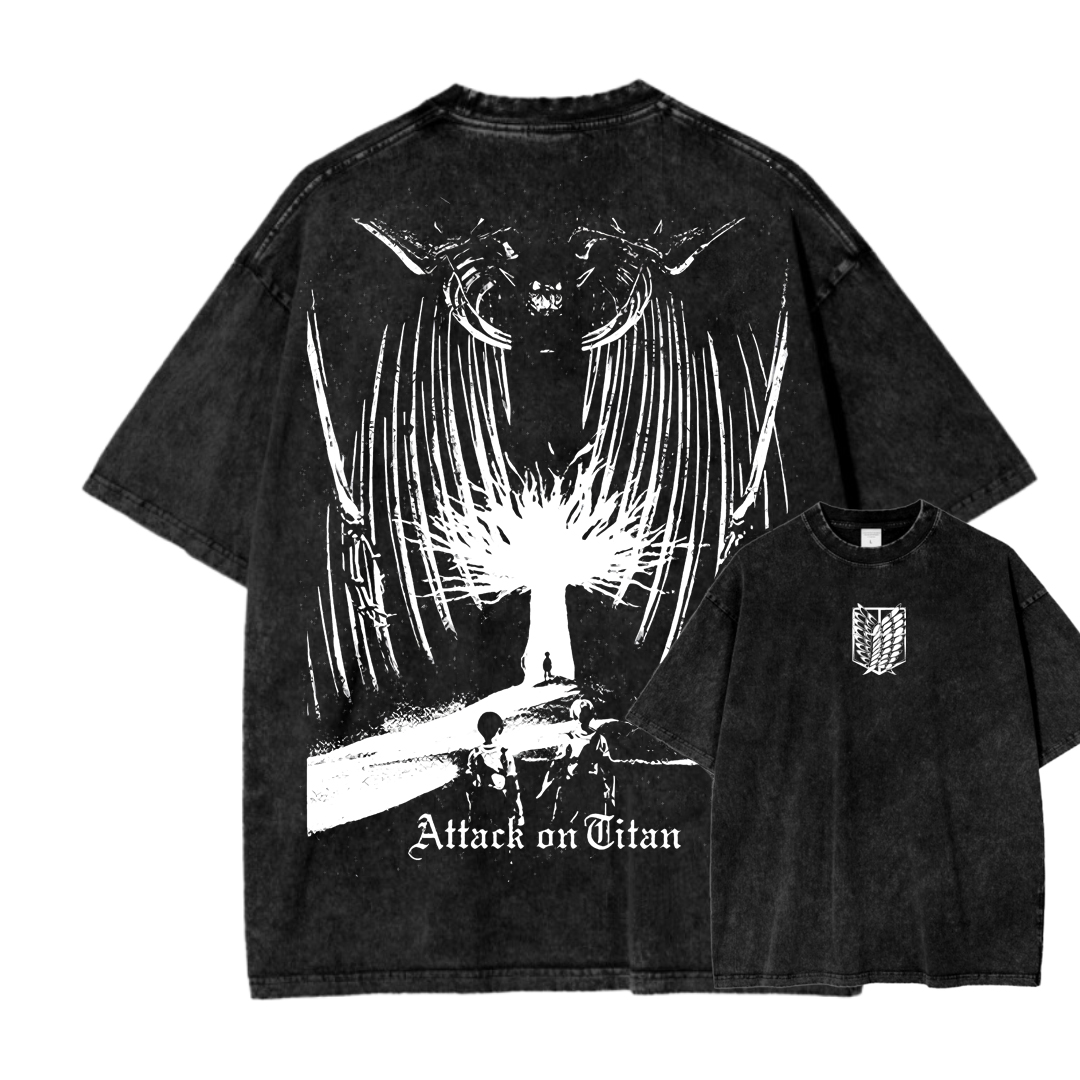 Attach On Titan Unisex Fit Washed T-Shirt 2503000071