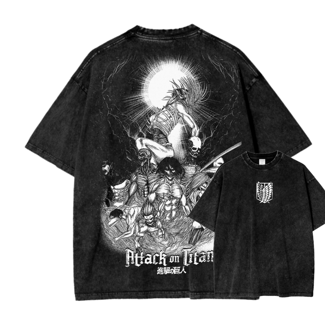 Attach On Titan Unisex Fit Washed T-Shirt 2503000122
