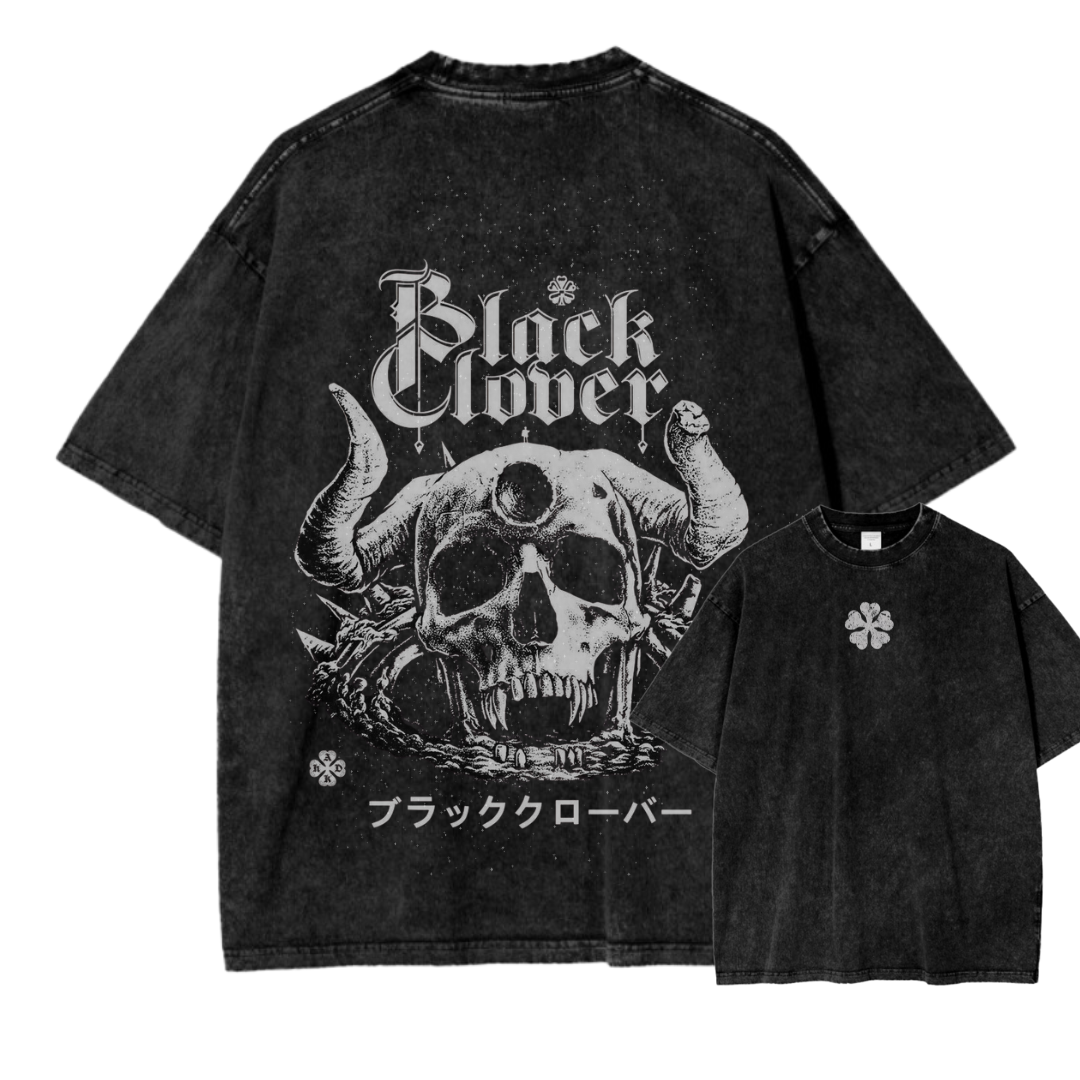 BLACK CLOVER VI ACID WASH TEE