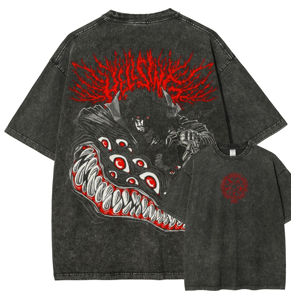 Hellsing Unisex Ultimate Vampire Unisex Fit Washed T-Shirt 2502000113