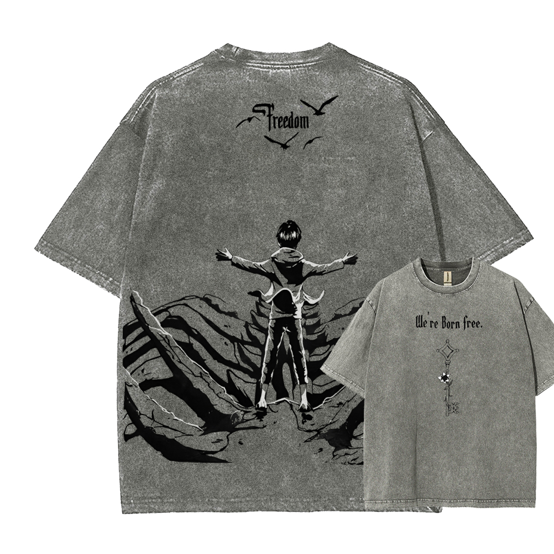 Attack on Titan Unisex Fit Washed T-Shirt 2504009749