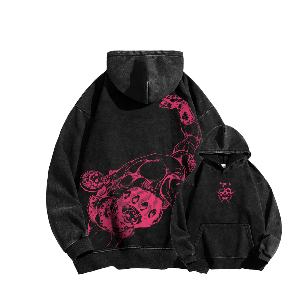Jojo's Bizarre Adventure Killer Queen Casual Washed Hoodies 2506023871