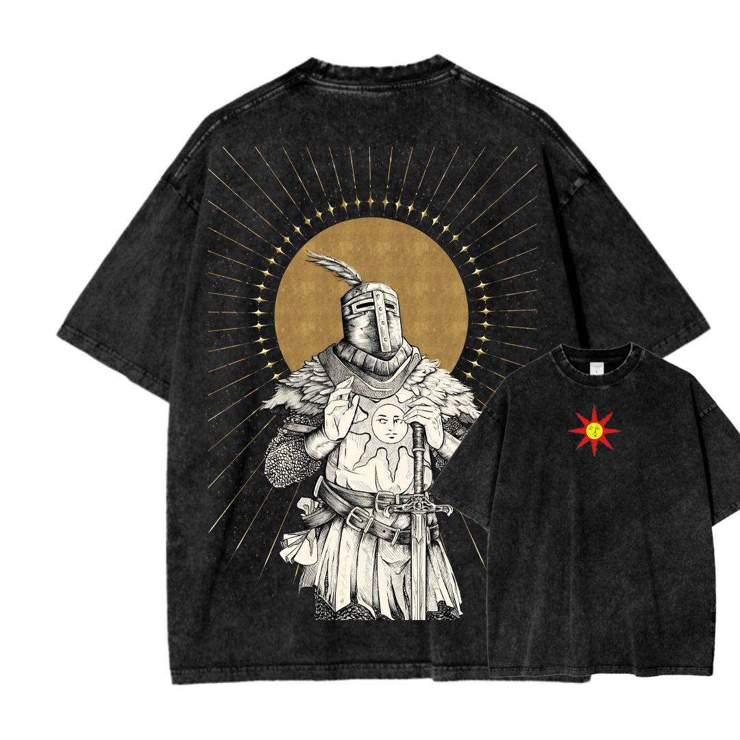 Dark Soul Sun Knight Unisex Fit Washed T-Shirt 2506014701