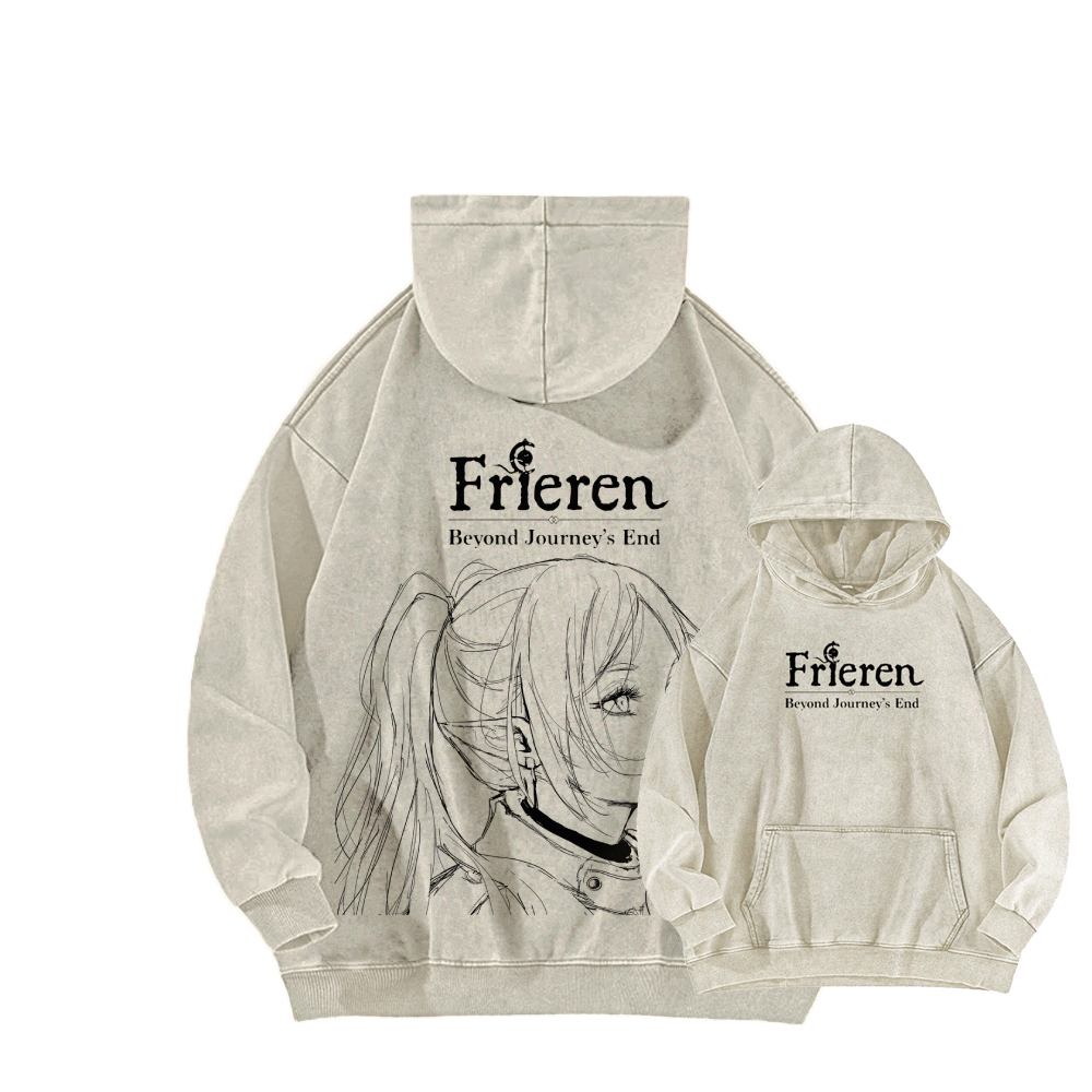 Frieren Casual Washed Hoodie 2508007215