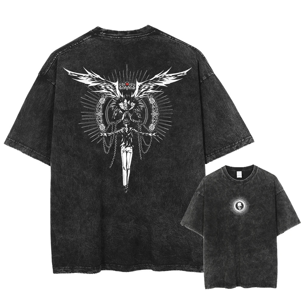 Death Note Light God of the New World Oversized Vintage T-Shirt