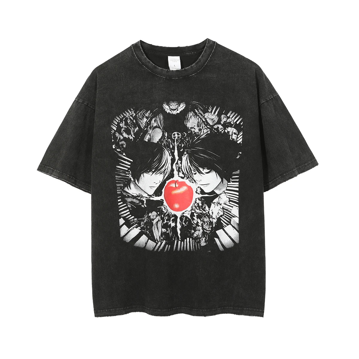 Death Note Light & L Clash of Geniuses Oversized Vintage T-Shirt