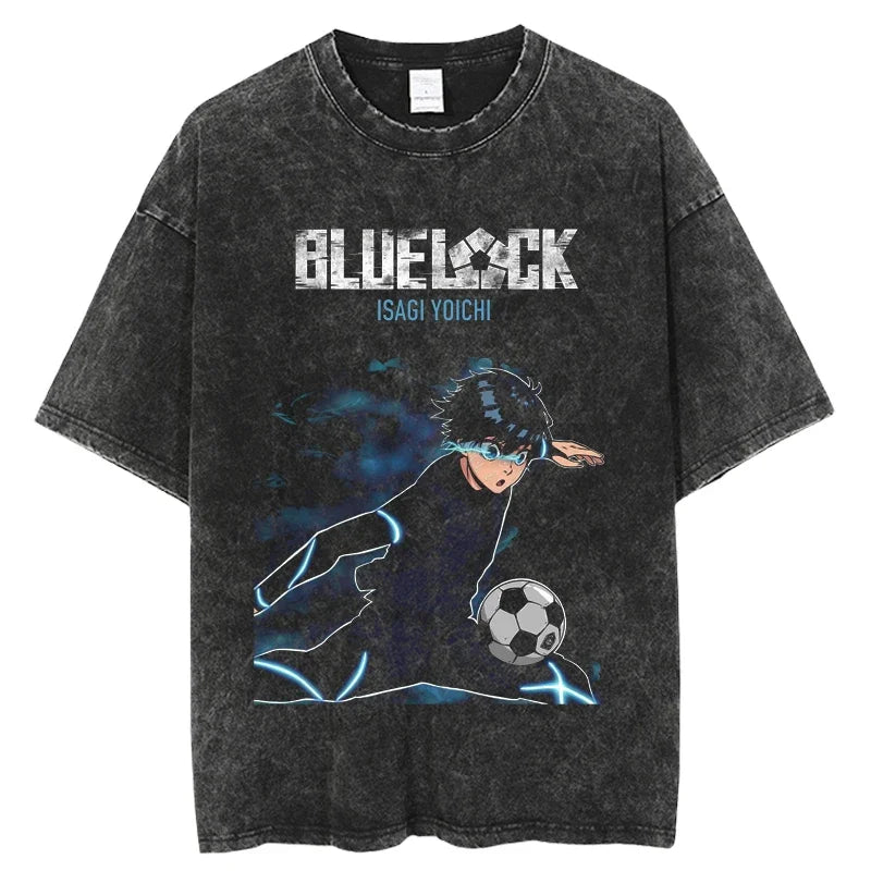 Blue Lock Isagi Visionary Striker Oversized Vintage T-Shirt