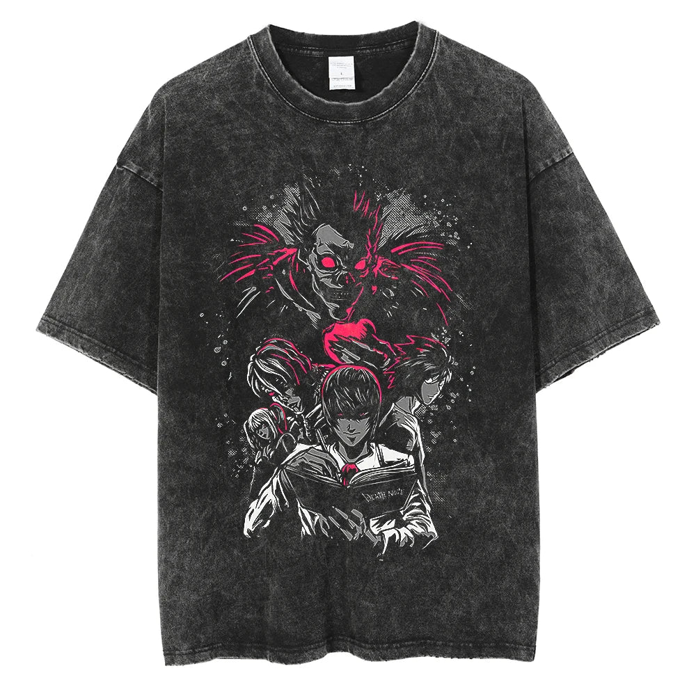 Death Note Light & Ryuk Death Bringers Oversized Vintage T-Shirt