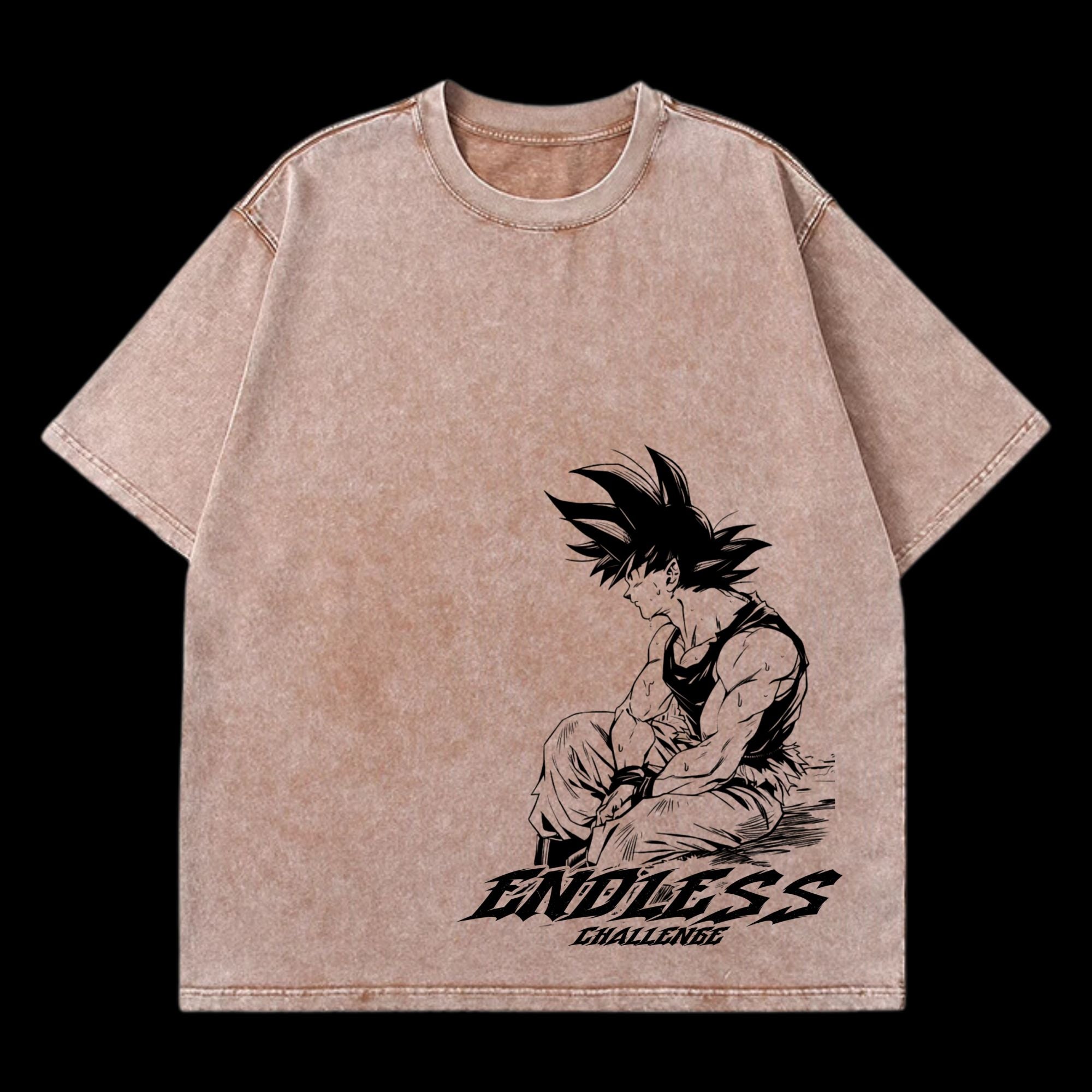  Goku endless challenge Washed T-Shirt | DragonBall