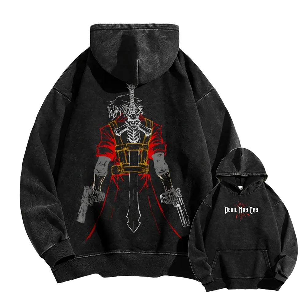 Devil May Cry Casual Washed Hoodie 2510004324