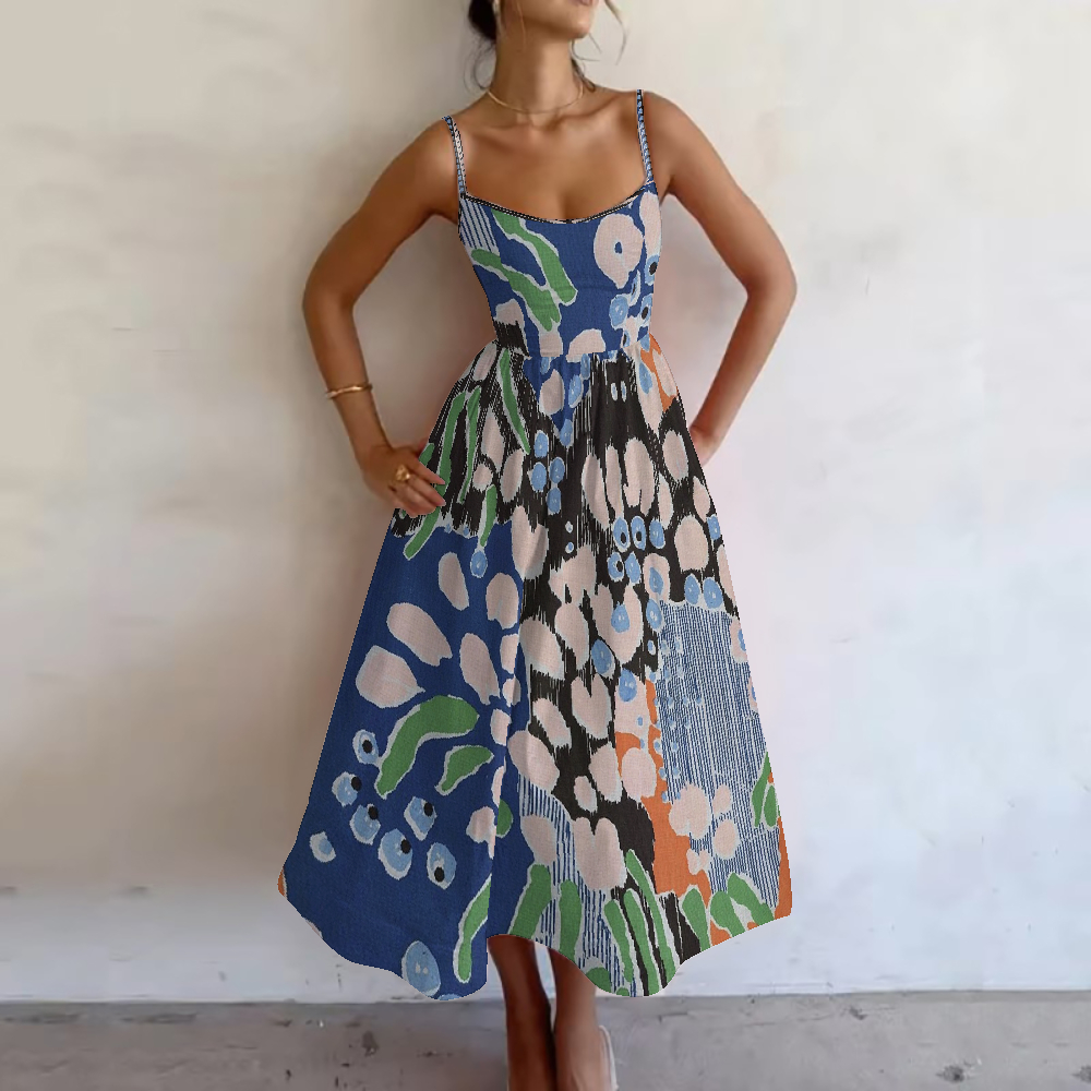 Women's Midnight Garden Printed Slip Dress