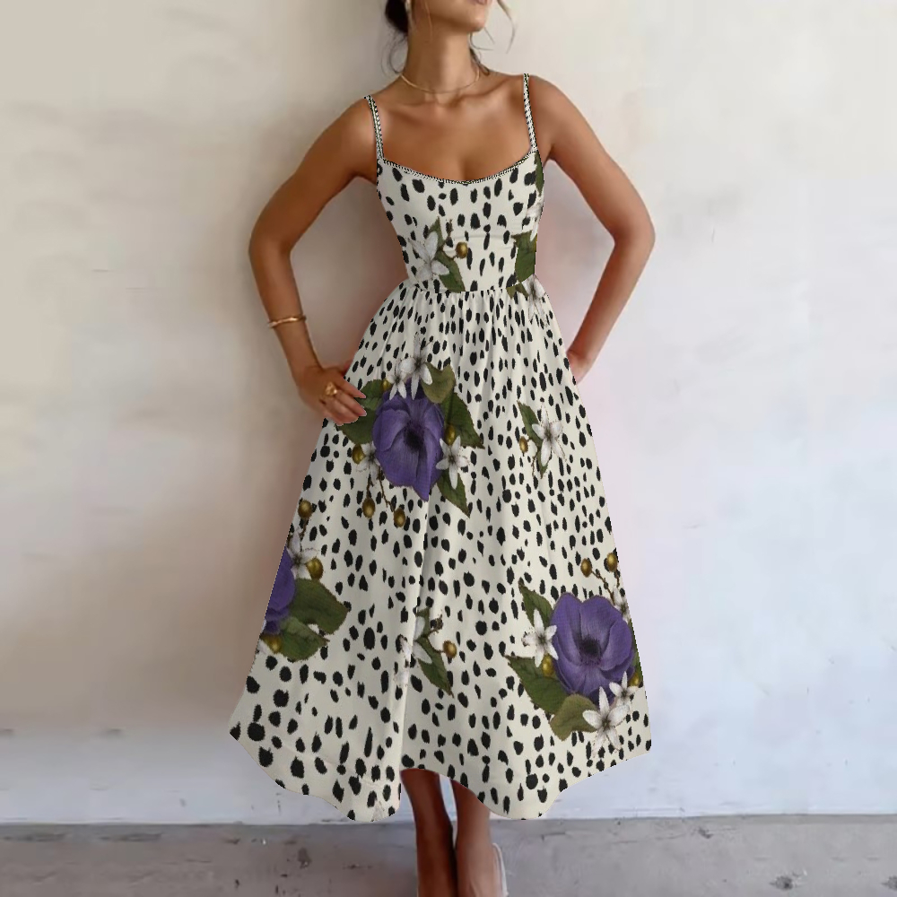 Women's Dalmatian Bloom Printed Slip Dress