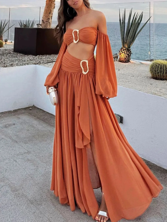 Tube Top Beach Skirt Suit
