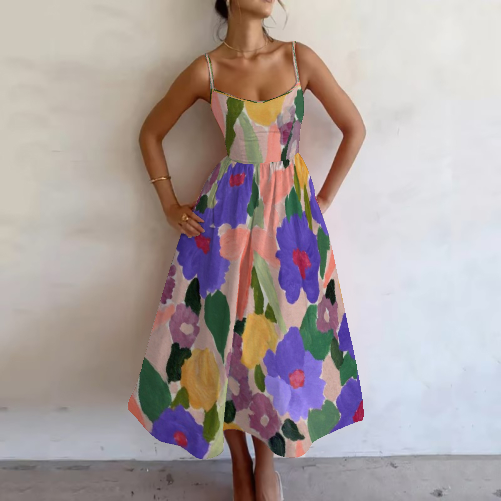 Women's Vibrant Floral Printed Slip Dress