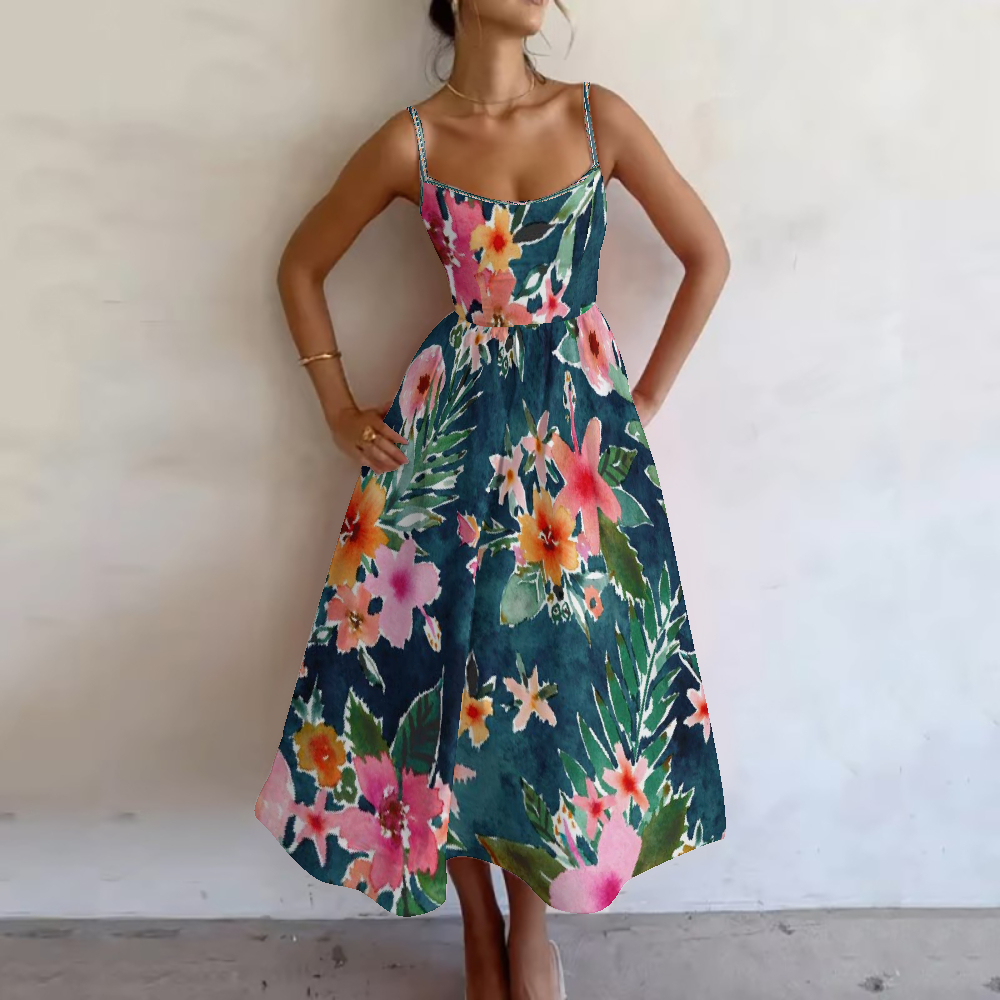 Women's Jungle Bloom Printed Slip Dress