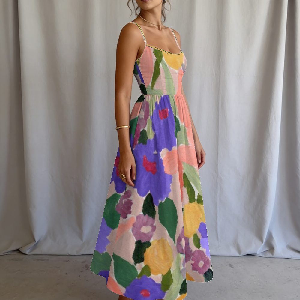 Women's Vibrant Floral Printed Slip Dress