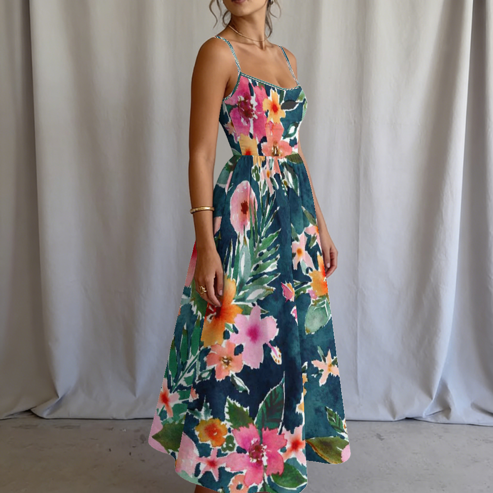 Women's Jungle Bloom Printed Slip Dress