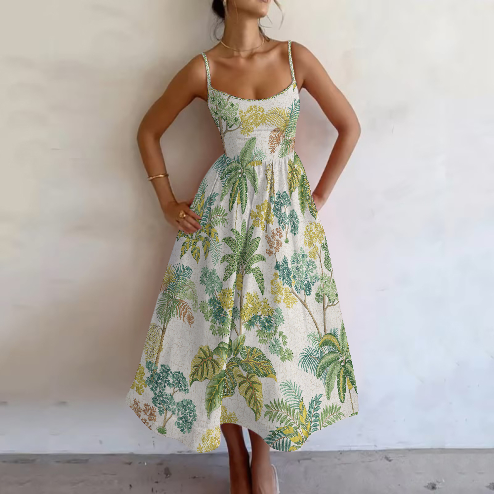 Women's Lush Greenery Printed Slip Dress