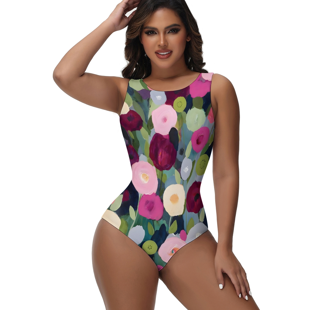 Colorful Floral One-Piece Swimsuit